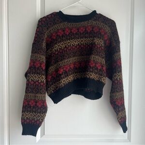 Patterened Cropped Sweater